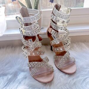 Brand New Steve Madden Moto Embellished Dress Sandals - Pink